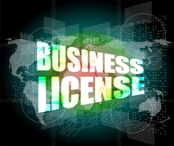 Business-licens på digital pekskärm — Stockfoto