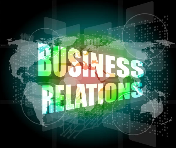 Business relations interface hi technology, touch screen — Stock Photo, Image