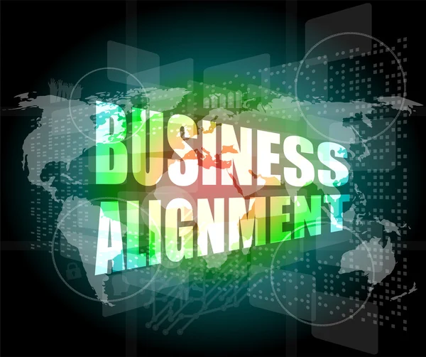 Business alignment words on touch screen interface — Stock Photo, Image