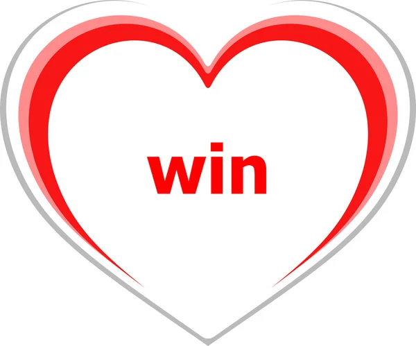 Woord op liefde hart marketing concept, winnen — Stockfoto