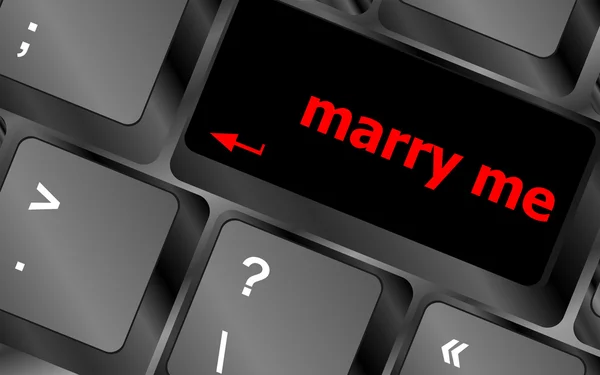 Wording Marry Me on computer keyboard key — Stock Photo, Image