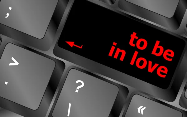 Modern keyboard key with words to be in love — Stock Photo, Image