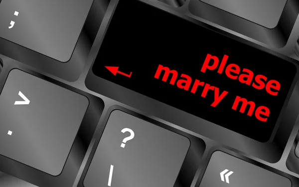 Button keypad keyboard key with please marry me words — Stock Photo, Image