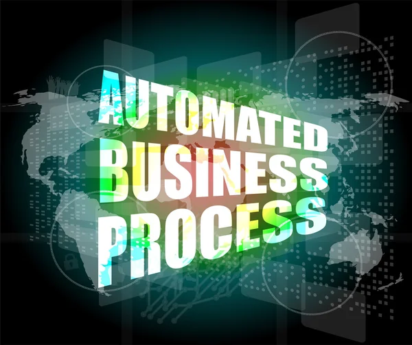 Conceito de negócio, processo de negócios automatizado interface de tela sensível ao toque digital — Fotografia de Stock