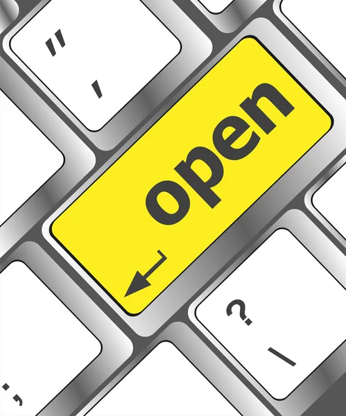 Open knop op het toetsenbord van de computer — Stockfoto