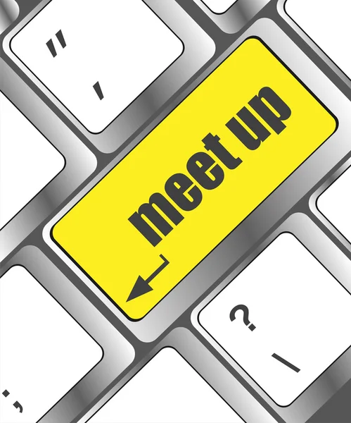 Meeting (Meeting up) -Taste auf der Tastatur mit weichem Fokus — Stockfoto