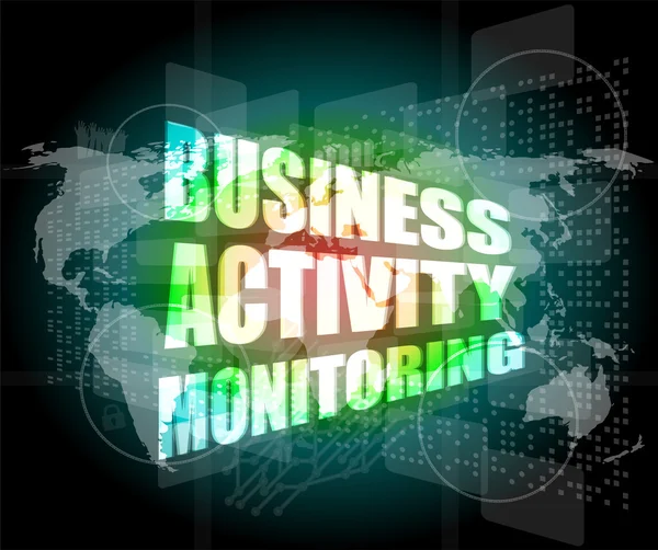 Conceito de negócio, atividade de negócios monitoramento digital interface de tela sensível ao toque — Fotografia de Stock