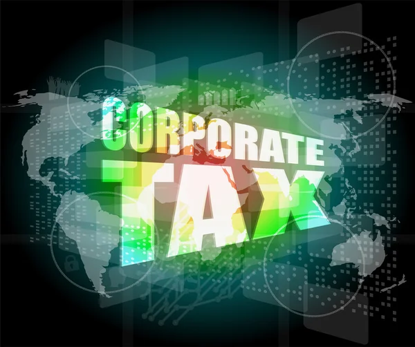 Corporate tax word on business digital screen — Stock Photo, Image