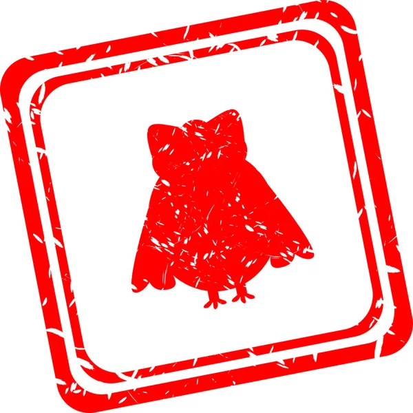 Sello rojo con signo familiar de búho aislado en blanco —  Fotos de Stock