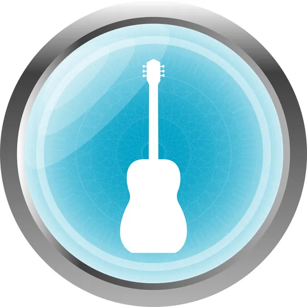 Guitarra elétrica botão azul isolado no branco — Fotografia de Stock