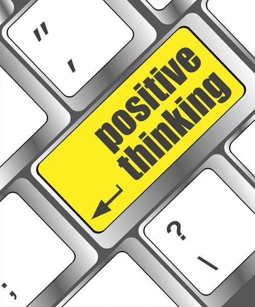 Botão pensamento positivo no teclado - conceito social — Fotografia de Stock