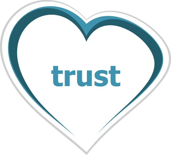 Concetto di marketing, parola di fiducia sul cuore d'amore — Foto Stock