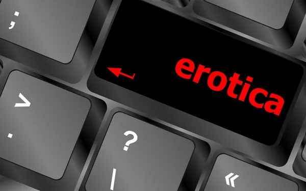 Erotica button on computer pc keyboard key — Stock Photo, Image