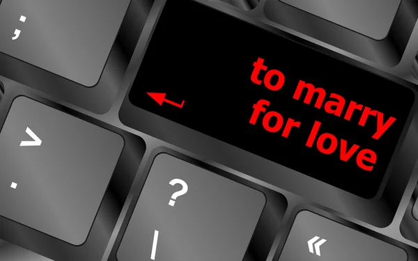 Modern keyboard key with words to marry for love — Stock Photo, Image