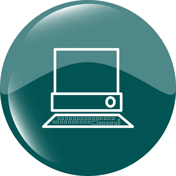 PC computer op web-knop (pictogram) geïsoleerd op wit — Stockfoto