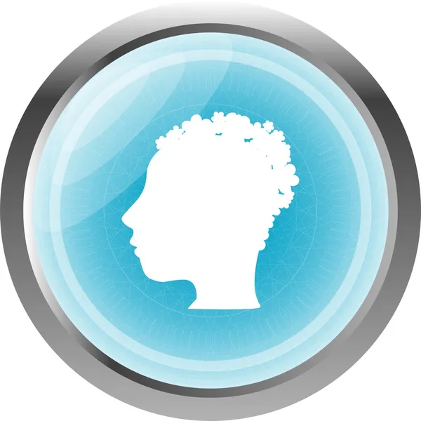 Stijl persoon blauwe web knop (pictogram) geïsoleerd op wit — Stockfoto