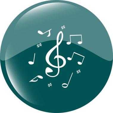 Beyaz arkaplanda müzik yuvarlak parlak web simgesi