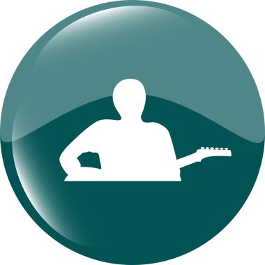 gitarist mavi düğme beyaz izole