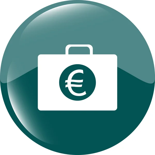 Euro case button, financial icon isolated on white background — Stock Photo, Image