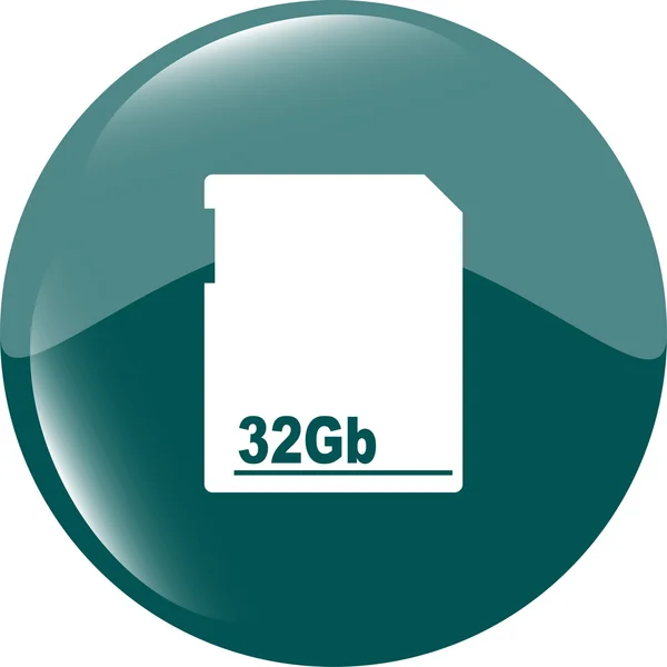 Cartão de memória flash botão web azul (ícone) isolado no branco — Fotografia de Stock