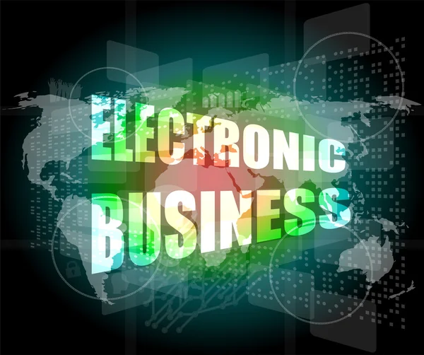 Palabra comercial electrónica en la pantalla táctil digital — Foto de Stock