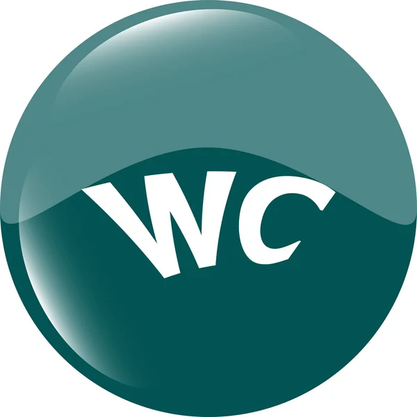 Wc ikon, webb-knappen isolerad på vit — Stockfoto