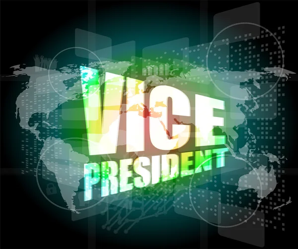 Vice-presidente, marketing na internet, interface de tela sensível ao toque digital de negócios — Fotografia de Stock