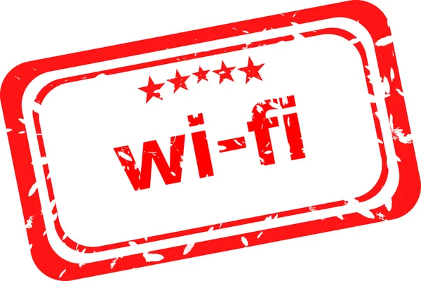 Timbro di gomma Grunge con testo Wi-Fi isolato su bianco — Foto Stock