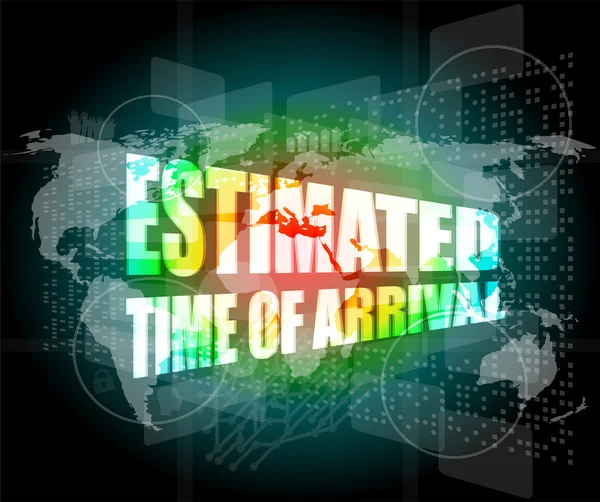 Estimated time of arrival words on digital screen — Stock Photo, Image