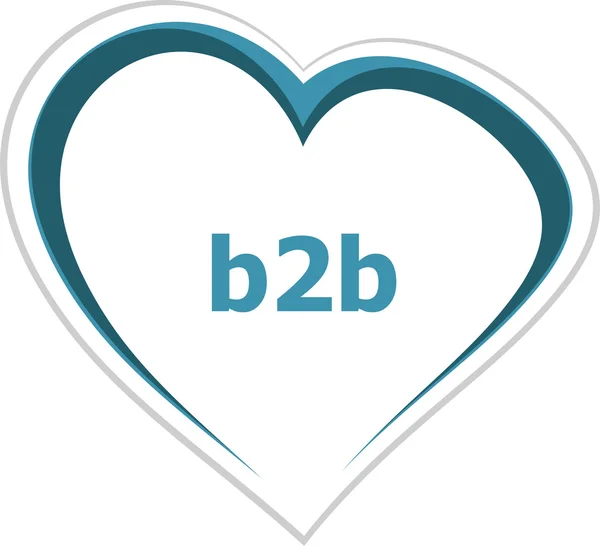 Konsep internet, b2b word on love heart — Stok Foto