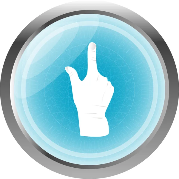 Como ícone mão botão sinal isolado no branco — Fotografia de Stock