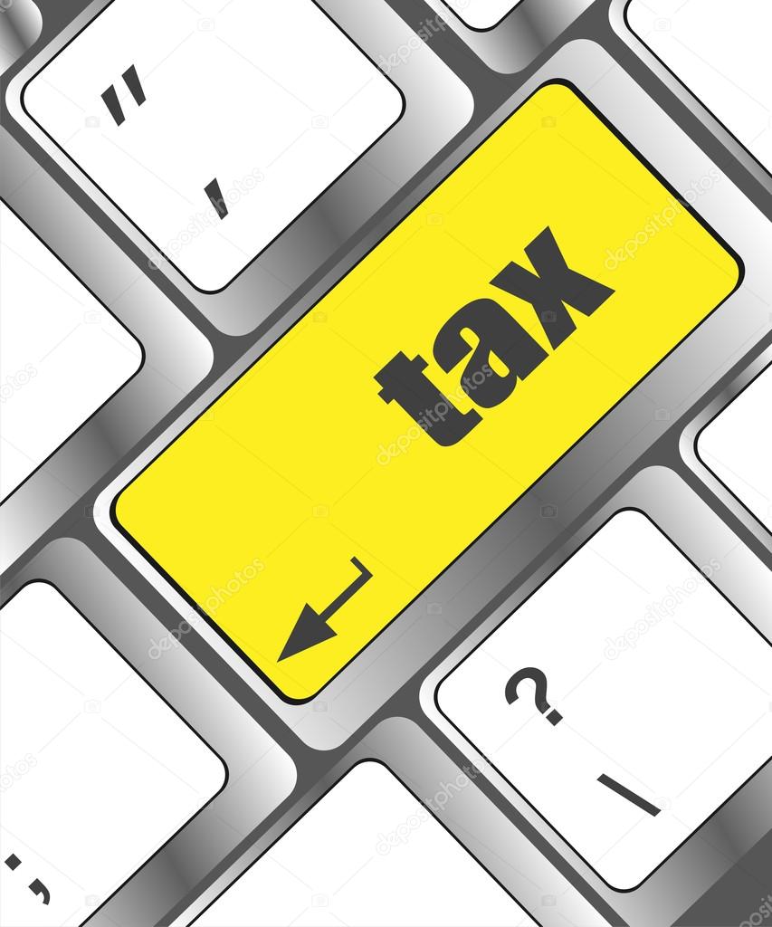 Tax Refund - Orange Button on Computer Keyboard. Internet Concept