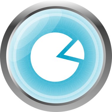 Yuvarlak Düğmedeki Grafik Simgesi beyaza izole edildi