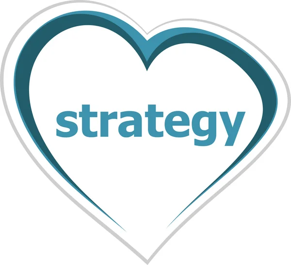 Marketing concept, strategy word on love heart — Stock Photo, Image