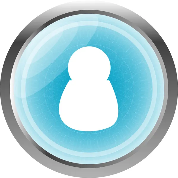 男性青い看板。白で隔離される web アイコン ボタン — ストック写真