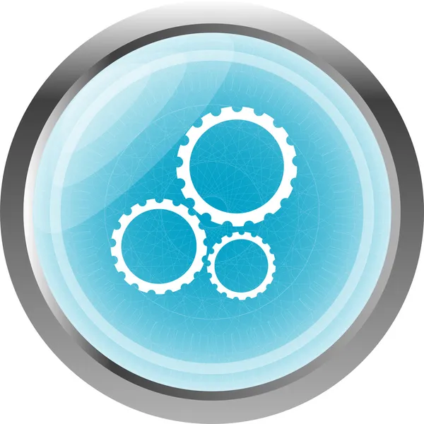Gears icon (button) isolated on a white background — Stock Photo, Image