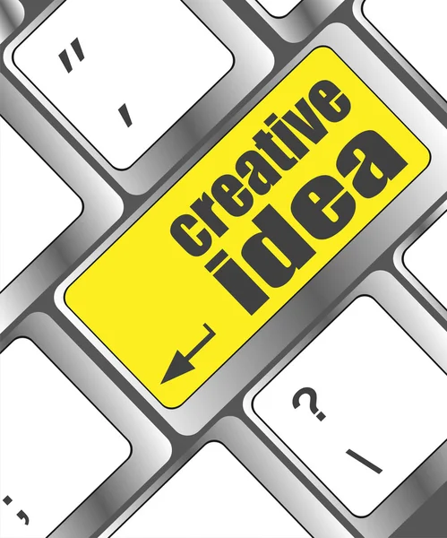 Ideia criativa no botão tecla do teclado do computador — Fotografia de Stock