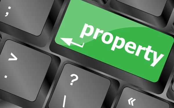 Property message on keyboard enter key — Stock Photo, Image