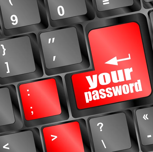 Il pulsante password sui tasti della tastiera - concetto di sicurezza — Foto Stock