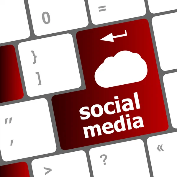 Social media keyboard button — Stock Photo, Image