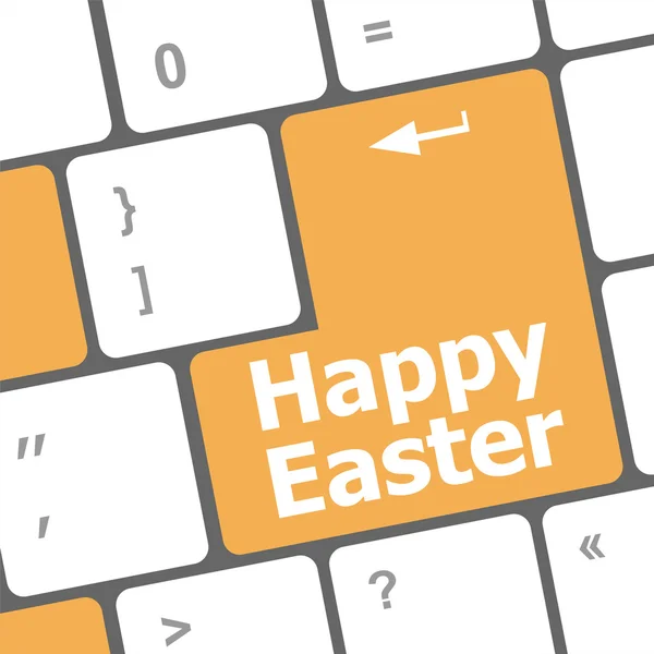 Frohe Ostern Text-Taste auf Tastatur-Tasten — Stockfoto