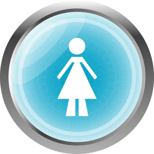 Woman glossy web icon on white background — Stock Photo, Image