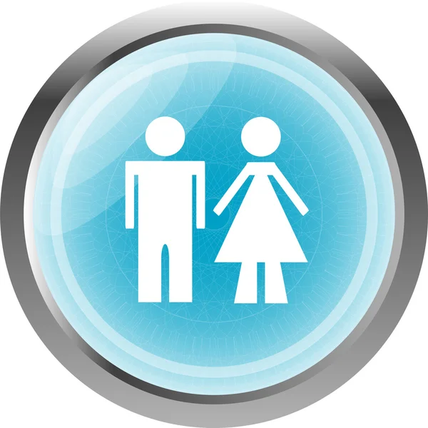 WC knoop van het pictogram, man en vrouw, geïsoleerd op wit — Stockfoto