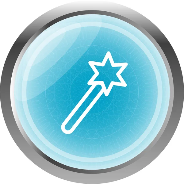 Icon magic wand, web button isolated on white — Stock Photo, Image