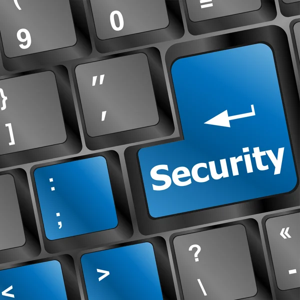 Security-knop op de toets op het toetsenbord — Stockfoto