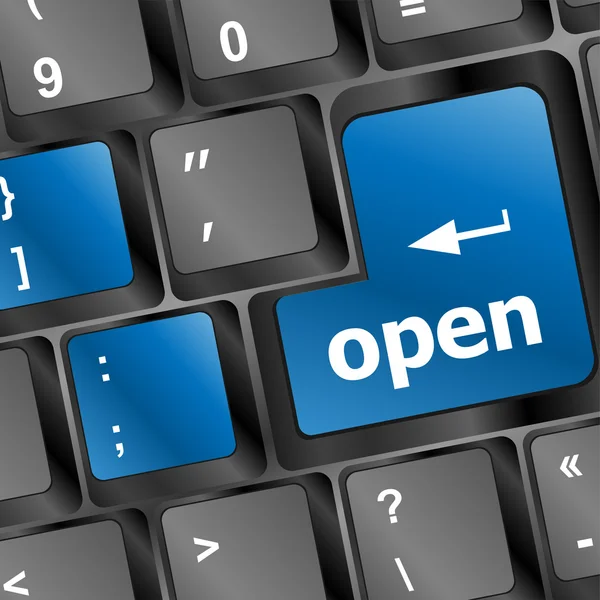 Open button on computer keyboard pc key — Stock Photo, Image