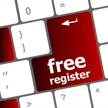 Ücretsiz kaydol bilgisayar klavye anahtar gösteren Internet kavramı