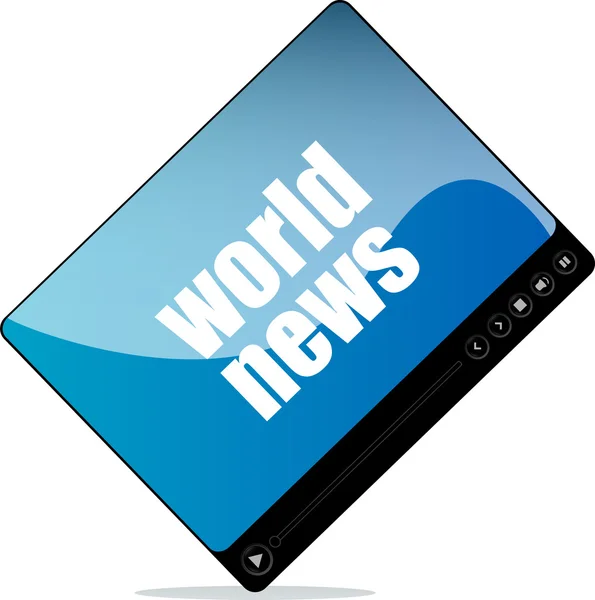 Videoplayer für das Web mit World News Word — Stockfoto