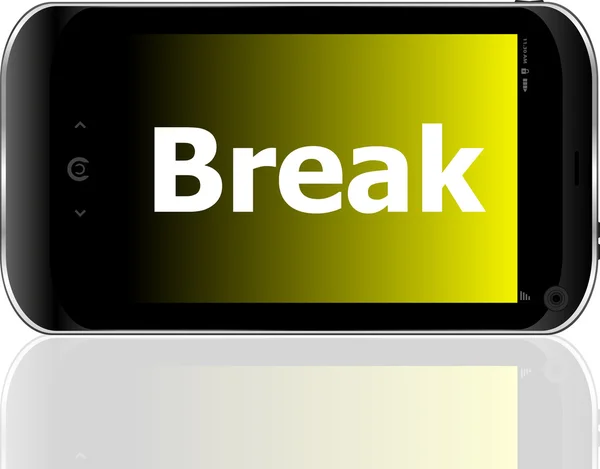 Telefone inteligente com palavra break — Fotografia de Stock