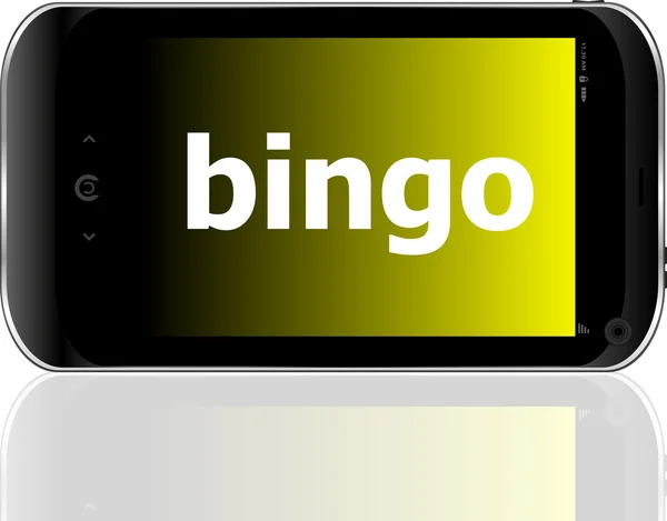 Teléfono inteligente con palabra de bingo — Foto de Stock